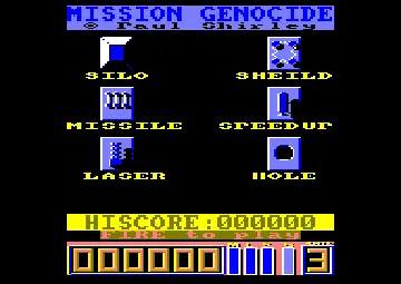 Mission Genocide (UK) (1987) (Trainer) screen shot title